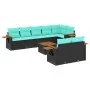 Set mit 9 Gartensofas mit schwarzen Kissen aus synthetischem Rattan von , Gartensets - Ref: Foro24-3226995, Preis: 708,61 €, ...