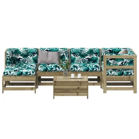 7 pcs garden furniture set and cushions impregnated pine wood by , Garden sets - Ref: Foro24-3250915, Price: 718,96 €, Discou...