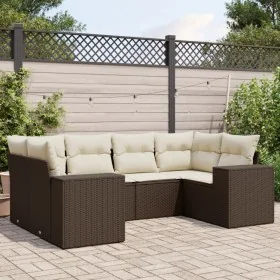 Set sofás de jardín 6 piezas y cojines ratán sintético marrón by , Garden sets - Ref: Foro24-3255320, Price: 457,10 €, Discou...