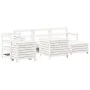 Set of garden sofas 7 pcs solid pine wood white by , Garden sets - Ref: Foro24-3250517, Price: 555,40 €, Discount: %