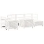 Set of garden sofas 7 pcs solid pine wood white by , Garden sets - Ref: Foro24-3250529, Price: 527,32 €, Discount: %