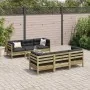 Set of 7 garden sofas with impregnated pine wood cushions by , Garden sets - Ref: Foro24-3299307, Price: 662,93 €, Discount: %