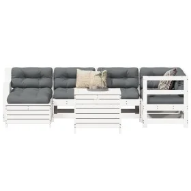 Set of garden sofas 7 pcs solid pine wood white by , Garden sets - Ref: Foro24-3250969, Price: 538,38 €, Discount: %