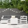 Set of garden sofas 7 pcs solid pine wood white by , Garden sets - Ref: Foro24-3250969, Price: 538,38 €, Discount: %