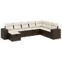 Set of 8 garden sofas and cushions synthetic rattan brown by , Garden sets - Ref: Foro24-3264519, Price: 539,94 €, Discount: %