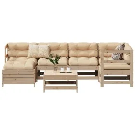 7-piece solid pine wood garden sofa set by , Garden sets - Ref: Foro24-3250908, Price: 391,74 €, Discount: %