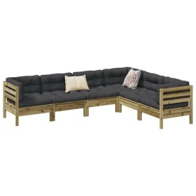 Set of garden sofas 6 pcs with impregnated pine wood cushions by , Garden sets - Ref: Foro24-3299462, Price: 564,10 €, Discou...
