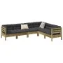 Set of garden sofas 6 pcs with impregnated pine wood cushions by , Garden sets - Ref: Foro24-3299462, Price: 564,10 €, Discou...