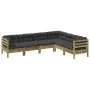 Set of garden sofas 6 pcs with impregnated pine wood cushions by , Garden sets - Ref: Foro24-3299462, Price: 564,10 €, Discou...