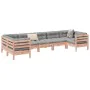 Set of 7 garden sofas with Douglas fir wood cushions by , Garden sets - Ref: Foro24-3299623, Price: 606,38 €, Discount: %