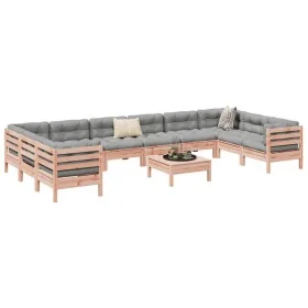 Set de sofás jardín 11 pzas con cojines madera de abeto Douglas by , Garden sets - Ref: Foro24-3299649, Price: 926,64 €, Disc...