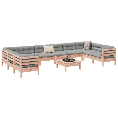 Set de sofás jardín 11 pzas con cojines madera de abeto Douglas von , Gartensets - Ref: Foro24-3299649, Preis: 926,64 €, Raba...
