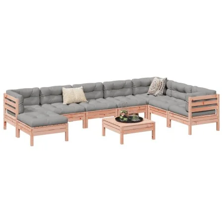 Set of 9 garden sofas with Douglas fir wood cushions by , Garden sets - Ref: Foro24-3299590, Price: 801,72 €, Discount: %