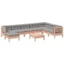 Set of 9 garden sofas with Douglas fir wood cushions by , Garden sets - Ref: Foro24-3299590, Price: 801,72 €, Discount: %