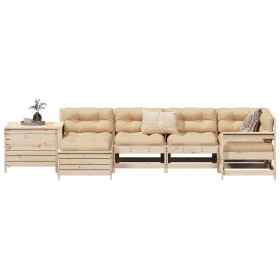 7-piece solid pine wood garden sofa set by , Garden sets - Ref: Foro24-3250976, Price: 417,52 €, Discount: %