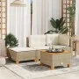 Taburete de jardín y cojín ratán sintético beige 63,5x56x32 cm de , Otomanas de exterior - Ref: Foro24-365913, Precio: 63,49 ...