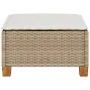 Taburete de jardín y cojín ratán sintético beige 63,5x56x32 cm de , Otomanas de exterior - Ref: Foro24-365913, Precio: 63,49 ...