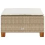 Taburete de jardín y cojín ratán sintético beige 63,5x56x32 cm de , Otomanas de exterior - Ref: Foro24-365913, Precio: 63,49 ...