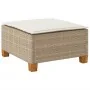 Taburete de jardín y cojín ratán sintético beige 63,5x56x32 cm de , Otomanas de exterior - Ref: Foro24-365913, Precio: 63,49 ...