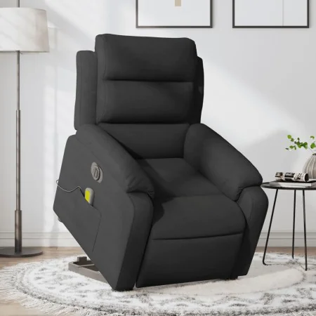 Sillón de masaje eléctrico reclinable elevable tela negro de , Sillones - Ref: Foro24-3205018, Precio: 380,97 €, Descuento: %