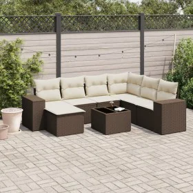Set mit 8 Gartensofas und Kissen Kunstrattan braun von , Gartensets - Ref: Foro24-3255250, Preis: 509,70 €, Rabatt: %