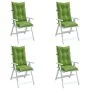 Cojines silla respaldo alto 4 uds tela verde melange 120x50x7cm de , Cojines para sillas y sofás - Ref: Foro24-4002362, Preci...
