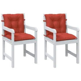 Cojines silla respaldo bajo 2 ud tela rojo melange 100x50x7 cm by , Cushions for chairs and sofas - Ref: Foro24-4002397, Pric...