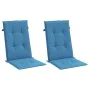 Cojines silla respaldo alto 2 uds tela azul melange 120x50x4 cm de , Cojines para sillas y sofás - Ref: Foro24-4002424, Preci...