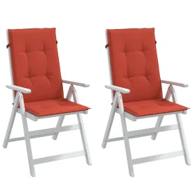Stuhlkissen mit hoher Rückenlehne 2 Stück Stoff rot meliert 120x50x4 cm von , Kissen für Stühle und Sofas - Ref: Foro24-40024...