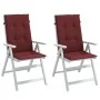 High back chair cushions 2 pcs red fabric red melange by , Cushions for chairs and sofas - Ref: Foro24-4002439, Price: 35,36 ...