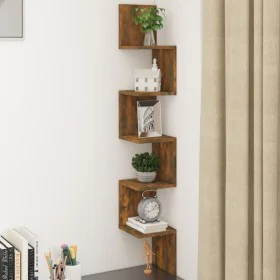Eckwandregal geräuchertes Eichenholz 20x20x127,5 cm von , Regale und Regale - Ref: Foro24-815210, Preis: 31,17 €, Rabatt: %