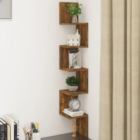 Eckwandregal geräuchertes Eichenholz 20x20x127,5 cm von , Regale und Regale - Ref: Foro24-815210, Preis: 31,15 €, Rabatt: %