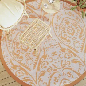ARAKIL Outdoor-Teppich orange und weiß Ø200 cm PP von , Outdoor-Protektoren - Ref: Foro24-368508, Preis: 45,06 €, Rabatt: %