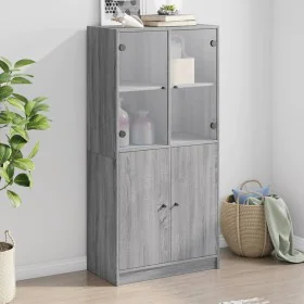 Hohes Sideboard mit Türen aus grauem Sonoma-Holz 68x37x142 cm von , Sideboards - Ref: Foro24-3295869, Preis: 138,82 €, Rabatt: %