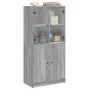 Aparador alto con puertas madera gris Sonoma 68x37x142 cm de , Aparadores - Ref: Foro24-3295869, Precio: 137,93 €, Descuento: %