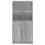 Aparador alto con puertas madera gris Sonoma 68x37x142 cm de , Aparadores - Ref: Foro24-3295869, Precio: 137,93 €, Descuento: %
