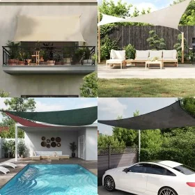 Blue HDPE triangular sail awning 160 g/m² 6x6x6 m by , Umbrellas - Ref: Foro24-311542, Price: 41,61 €, Discount: %