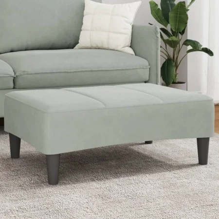 Fußstütze aus hellgrauem Samt 77x55x31 cm von , Osmanen - Ref: Foro24-4007375, Preis: 67,28 €, Rabatt: %