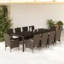Set comedor jardín 11 pzas con cojines ratán PE vidrio marrón by , Garden sets - Ref: Foro24-3278590, Price: 847,05 €, Discou...
