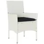 Garden dining set 9 pcs cushions synthetic rattan white glass by , Garden sets - Ref: Foro24-3278584, Price: 726,65 €, Discou...