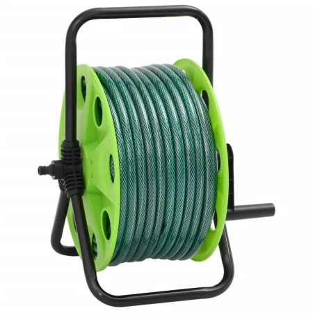 Standing hose reel with set green PVC fittings 0.75" 20 m by , Garden hose holder - Ref: Foro24-3281520, Price: 58,00 €, Disc...