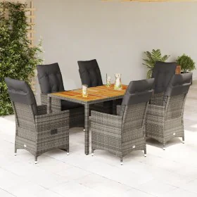 7 pcs garden dining set and cushions synthetic rattan gray by , Garden sets - Ref: Foro24-3276728, Price: 883,38 €, Discount: %