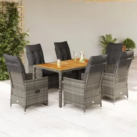 Set comedor jardín 7 pzas y cojines ratán sintético gris de , Conjuntos de jardín - Ref: Foro24-3276728, Precio: 883,38 €, De...