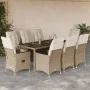 9-teiliges Garten-Esszimmer-Set mit Kissen synthetisches Rattan beige von , Gartensets - Ref: Foro24-3276806, Preis: 1,00 €, ...