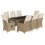 9-teiliges Garten-Esszimmer-Set mit Kissen synthetisches Rattan beige von , Gartensets - Ref: Foro24-3276806, Preis: 1,00 €, ...