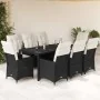 Set de comedor de jardín 9 pzas y cojines ratán sintético negro von , Gartensets - Ref: Foro24-3276698, Preis: 1,00 €, Rabatt: %