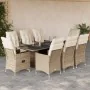 Set comedor de jardín 9 pzas con cojines ratán sintético beige by , Garden sets - Ref: Foro24-3276810, Price: 1,00 €, Discoun...