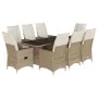 Set comedor de jardín 9 pzas con cojines ratán sintético beige by , Garden sets - Ref: Foro24-3276810, Price: 1,00 €, Discoun...