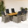 Set comedor jardín 7 pzas y cojines ratán sintético gris by , Garden sets - Ref: Foro24-3276852, Price: 900,13 €, Discount: %