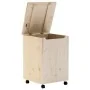 RANA solid pine wood dirty laundry basket with wheels 45x45x64 cm by , Laundry baskets - Ref: Foro24-4002341, Price: 78,88 €,...